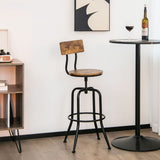 NNECW Set of 2 Adjustable Swivel Kitchen Dining Chairs with Ergonomic Backrest-Coffee