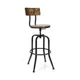 NNECW Set of 2 Adjustable Swivel Kitchen Dining Chairs with Ergonomic Backrest-Coffee