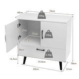 NNECW Mid-century Modern Storage Cabinet with 2 Doors &amp 1 Pull-out Drawer-White