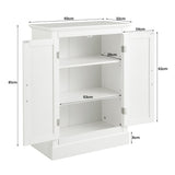 NNECW Bathroom Floor Cabinet with Adjustable Shelves & Anti-toppling Device
