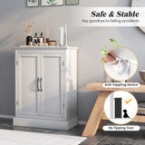 NNECW Bathroom Floor Cabinet with Adjustable Shelves & Anti-toppling Device
