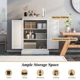 NNECW Bathroom Floor Cabinet with Adjustable Shelves & Anti-toppling Device