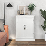 NNECW Bathroom Floor Cabinet with Adjustable Shelves & Anti-toppling Device