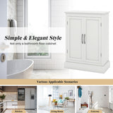 NNECW Bathroom Floor Cabinet with Adjustable Shelves & Anti-toppling Device
