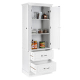 NNECW 158CM Freestanding Storage Cabinet with Adjustable Shelves & 2 Drawers for Kitchen