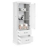 NNECW 158CM Freestanding Storage Cabinet with Adjustable Shelves & 2 Drawers for Kitchen