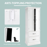 NNECW 158CM Freestanding Storage Cabinet with Adjustable Shelves & 2 Drawers for Kitchen
