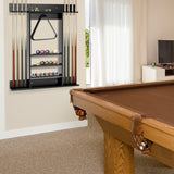 NNECW Wall Mounted Billiard Stick Holder for Club/Bar-Black