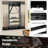 NNECW Wall Mounted Billiard Stick Holder for Club/Bar-Black
