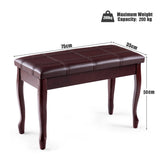 NNECW Piano Bench Stool with Padded Cushion for Home Brown