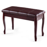 NNECW Piano Bench Stool with Padded Cushion for Home Brown