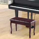 NNECW Piano Bench Stool with Padded Cushion for Home Brown
