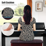 NNECW Piano Bench Stool with Padded Cushion for Home Brown