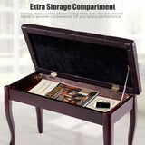 NNECW Piano Bench Stool with Padded Cushion for Home Brown