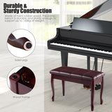 NNECW Piano Bench Stool with Padded Cushion for Home Brown