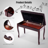 NNECW Piano Bench Stool with Padded Cushion for Home Brown