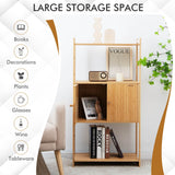 NNECW Bamboo Storage Cabinet with 3 Shelves for Bathroom