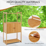 NNECW Bamboo Storage Cabinet with 3 Shelves for Bathroom
