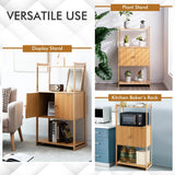 NNECW Bamboo Storage Cabinet with 3 Shelves for Bathroom