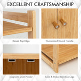 NNECW Bamboo Storage Cabinet with 3 Shelves for Bathroom