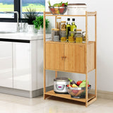 NNECW Bamboo Storage Cabinet with 3 Shelves for Bathroom