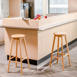 NNECW Bamboo Bar Stools Set with Footrest for Kitchen & Dining Room