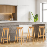 NNECW Bamboo Bar Stools Set with Footrest for Kitchen & Dining Room