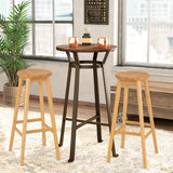 NNECW Bamboo Bar Stools Set with Footrest for Kitchen & Dining Room