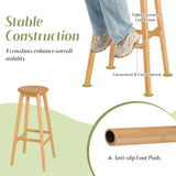 NNECW Bamboo Bar Stools Set with Footrest for Kitchen & Dining Room