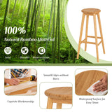 NNECW Bamboo Bar Stools Set with Footrest for Kitchen & Dining Room