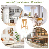 NNECW Bamboo Bar Stools Set with Footrest for Kitchen & Dining Room