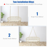 NNECW 2 Person Hammock Chair with Hanging Cotton Ropes for Living Room & Patio
