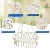 NNECW 2 Person Hammock Chair with Hanging Cotton Ropes for Living Room & Patio