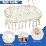 NNECW 2 Person Hammock Chair with Hanging Cotton Ropes for Living Room & Patio