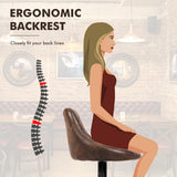 NNECW Set of 2 Height Adjustable Leather Bar Stool with Footrest