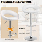 NNECW Set of 2 Height Adjustable and 360 Home Bar Stool with Non-Slip Base and Steel Footrest