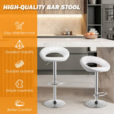 NNECW Set of 2 Height Adjustable and 360 Home Bar Stool with Non-Slip Base and Steel Footrest