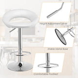 NNECW Set of 2 Height Adjustable and 360 Home Bar Stool with Non-Slip Base and Steel Footrest