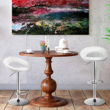 NNECW Set of 2 Height Adjustable and 360 Home Bar Stool with Non-Slip Base and Steel Footrest