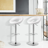 NNECW Set of 2 Height Adjustable and 360 Home Bar Stool with Non-Slip Base and Steel Footrest
