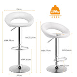 NNECW Set of 2 Height Adjustable and 360 Home Bar Stool with Non-Slip Base and Steel Footrest