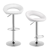 NNECW Set of 2 Height Adjustable and 360 Home Bar Stool with Non-Slip Base and Steel Footrest
