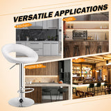 NNECW Set of 2 Height Adjustable and 360 Home Bar Stool with Non-Slip Base and Steel Footrest