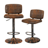 NNECW Vintage Bar Stools with Adjustable Height for Kitchen