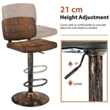 NNECW Vintage Bar Stools with Adjustable Height for Kitchen