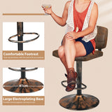 NNECW Vintage Bar Stools with Adjustable Height for Kitchen