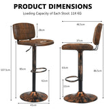 NNECW Vintage Bar Stools with Adjustable Height for Kitchen