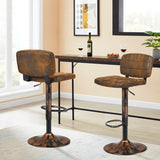 NNECW Vintage Bar Stools with Adjustable Height for Kitchen