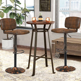 NNECW Vintage Bar Stools with Adjustable Height for Kitchen