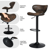 NNECW Set of 2 Height Adjustable Bar Stool Swivel Counter Chair